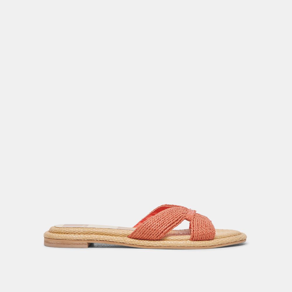 Dolce Vita Atomic Raffia Women Sandals Coral | US-807146BGI