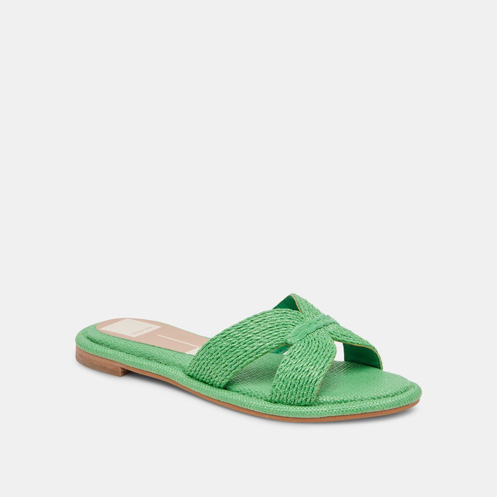 Dolce Vita Atomic Raffia Women Sandals Green | US-980156NRH