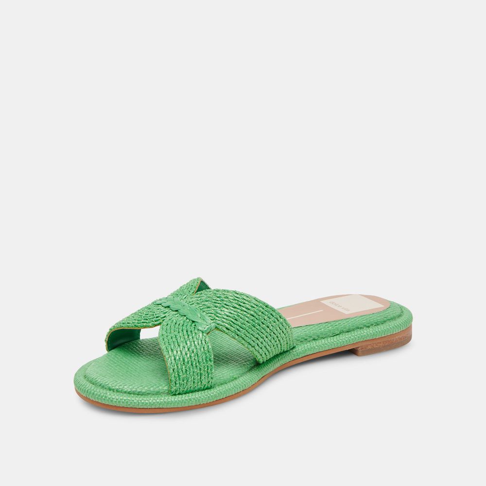 Dolce Vita Atomic Raffia Women Sandals Green | US-980156NRH