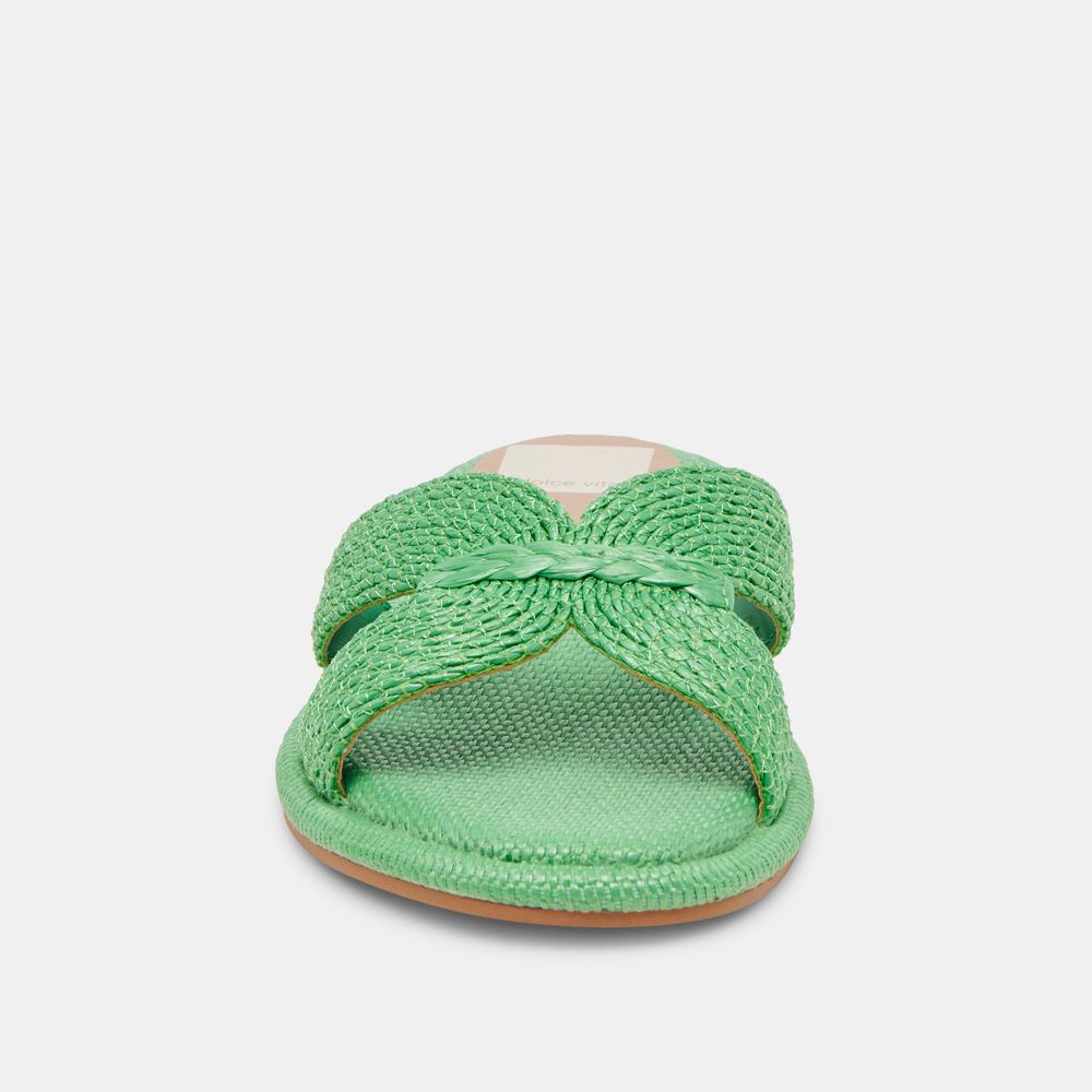 Dolce Vita Atomic Raffia Women Sandals Green | US-980156NRH