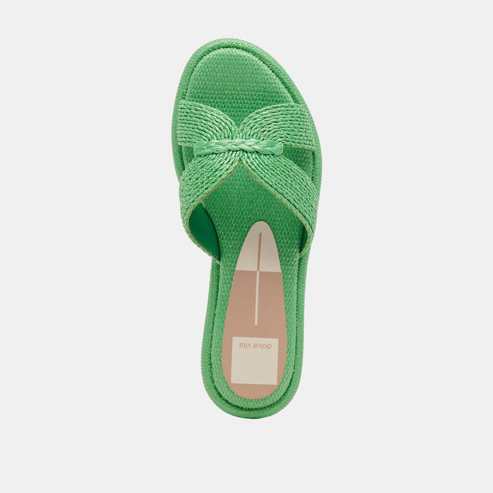 Dolce Vita Atomic Raffia Women Sandals Green | US-980156NRH