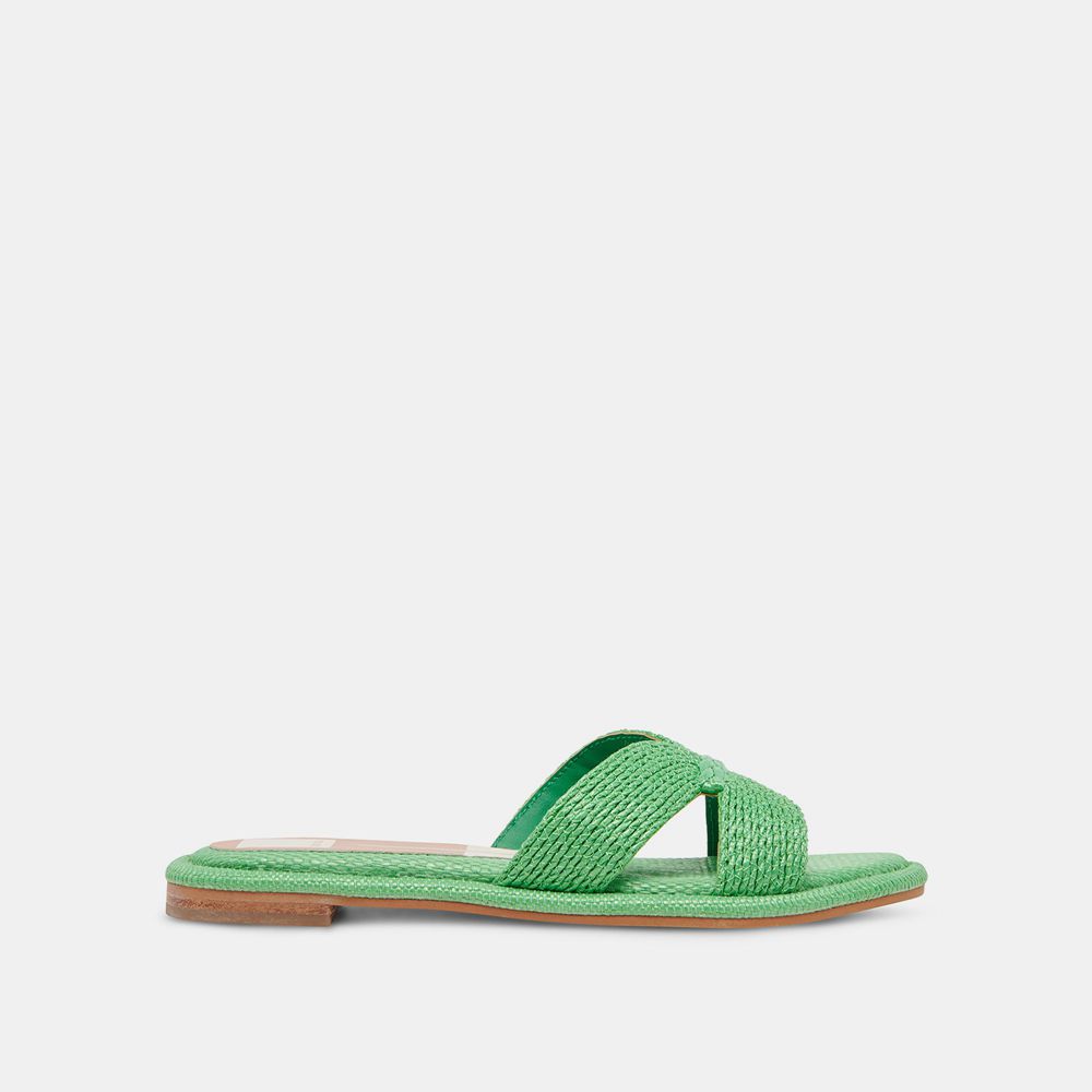 Dolce Vita Atomic Raffia Women Sandals Green | US-980156NRH