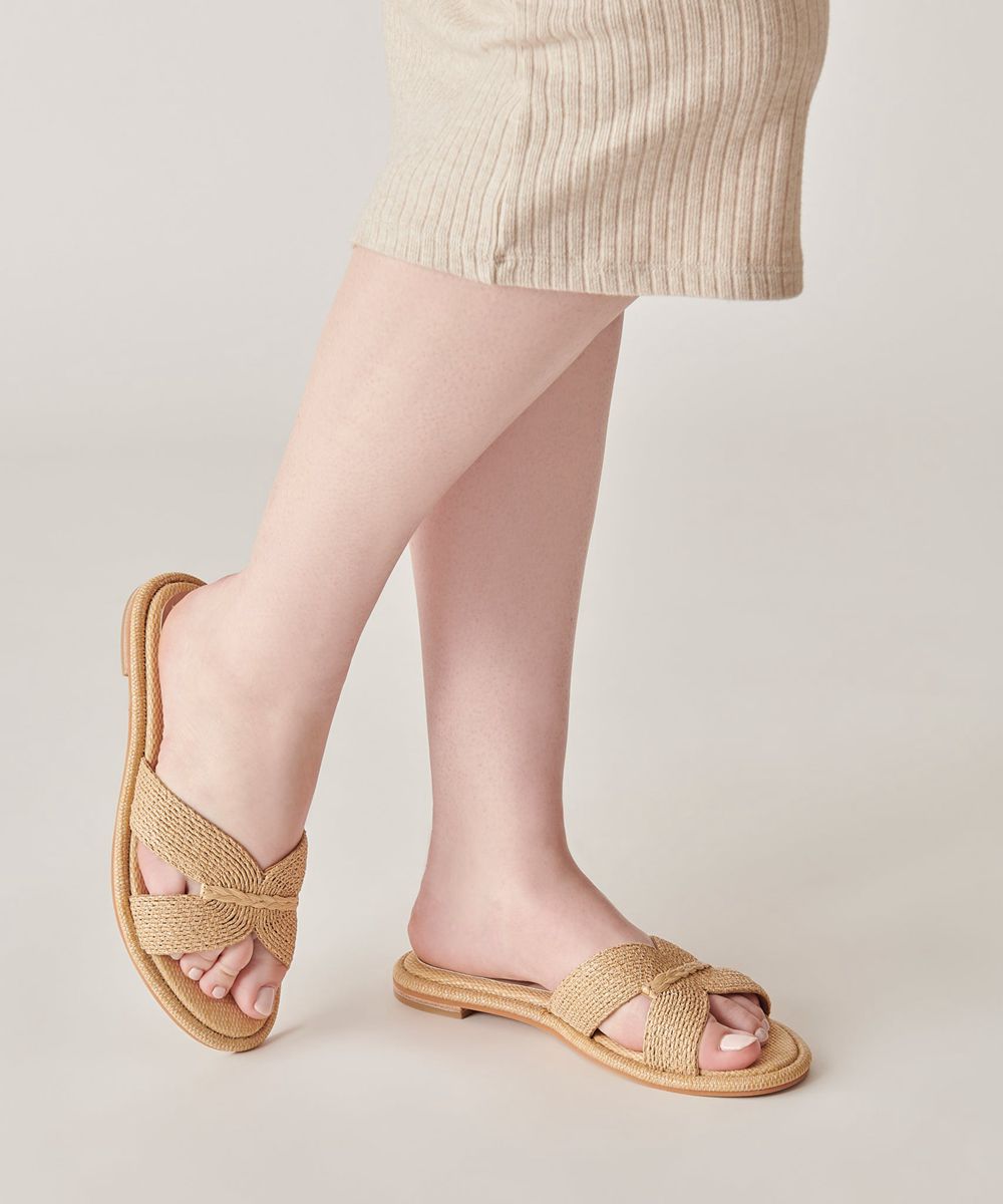 Dolce Vita Atomic Raffia Women Sandals Light Brown | US-932107JAR