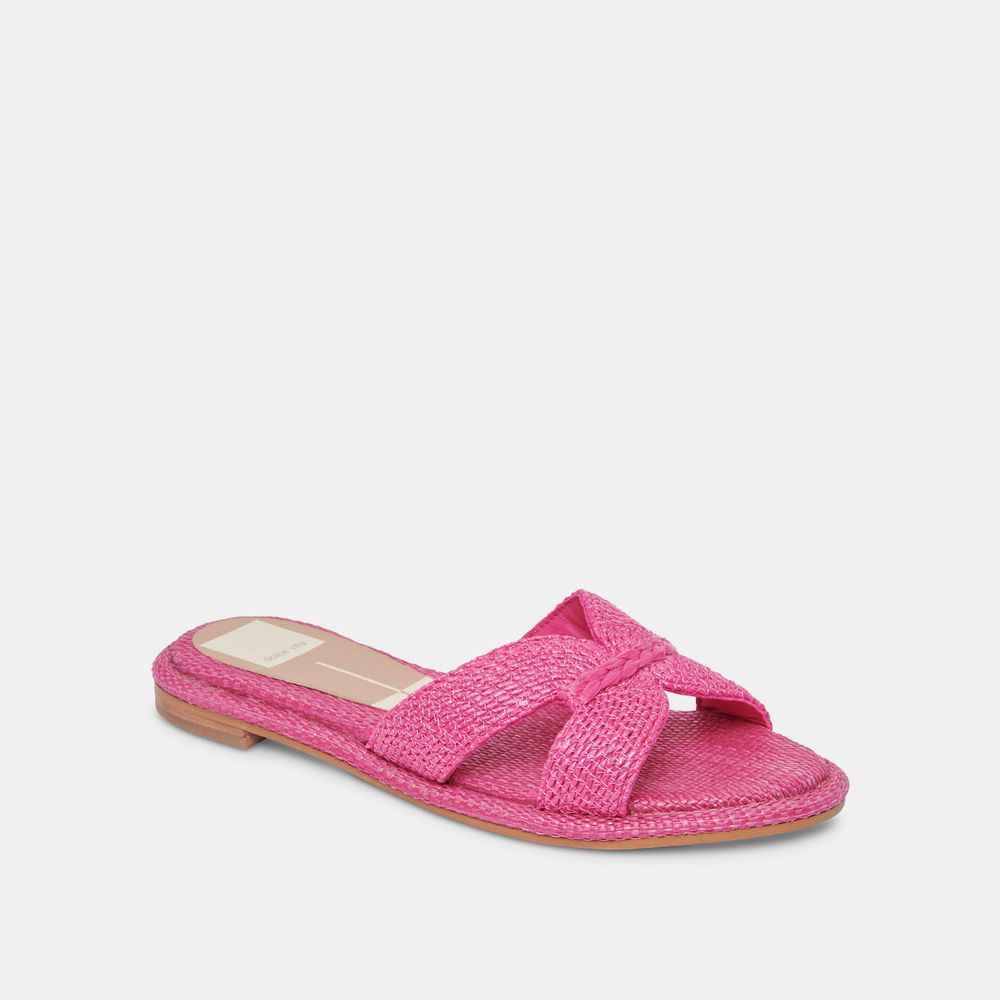 Dolce Vita Atomic Raffia Women Sandals Pink | US-423067PQN