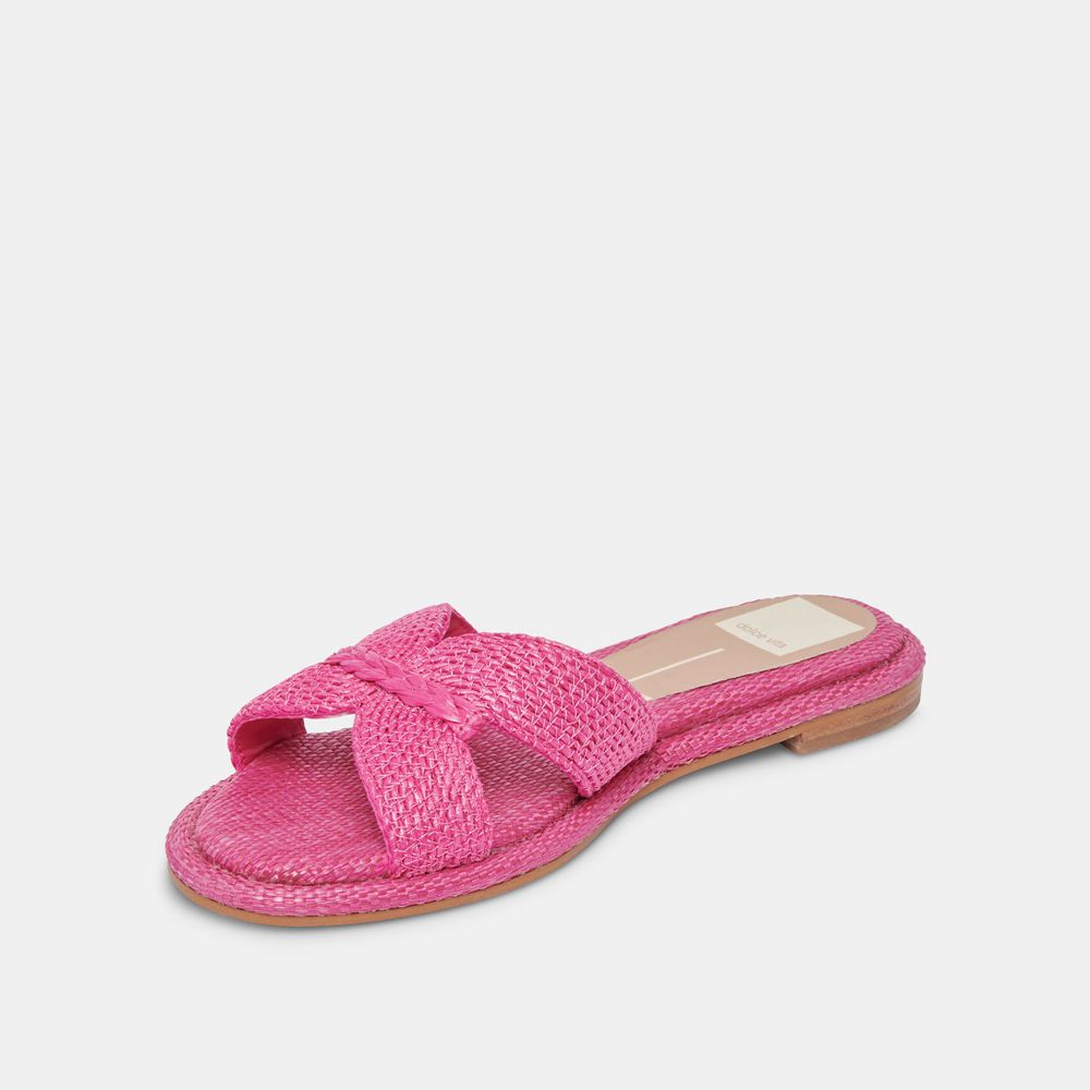 Dolce Vita Atomic Raffia Women Sandals Pink | US-423067PQN