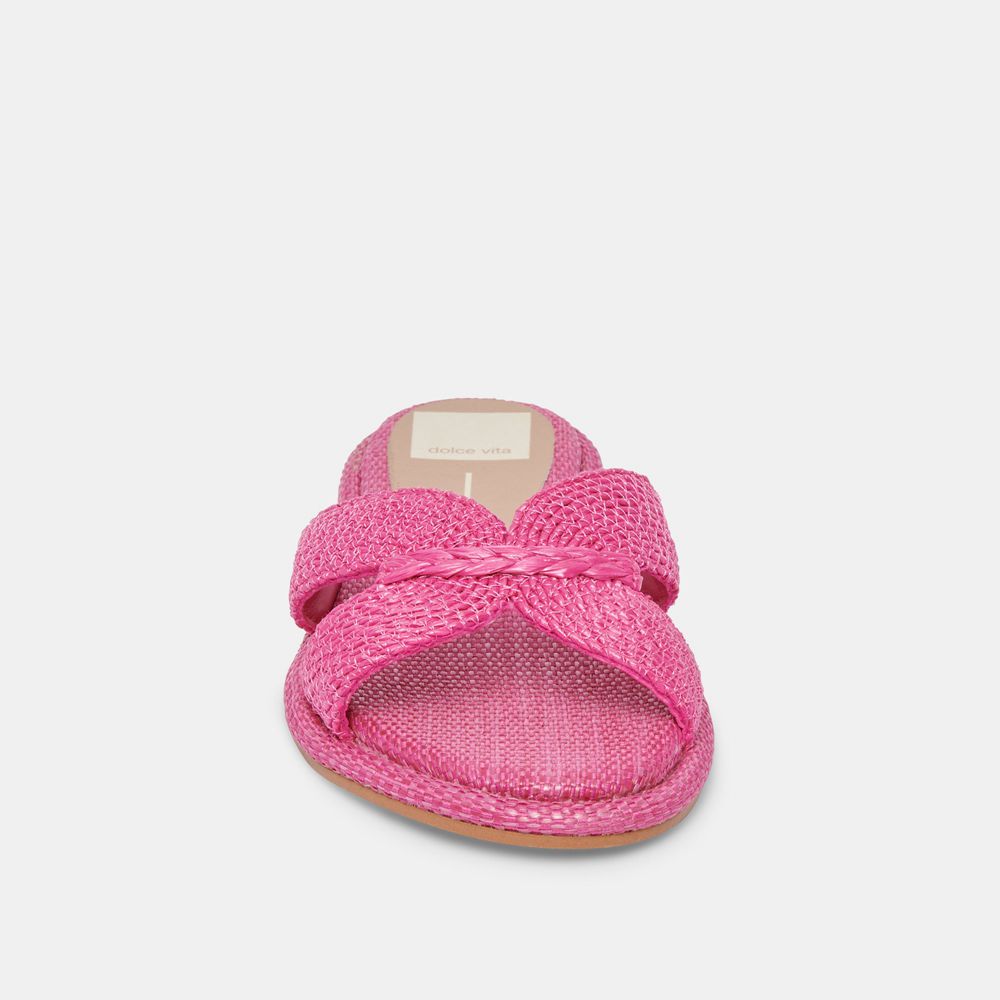 Dolce Vita Atomic Raffia Women Sandals Pink | US-423067PQN