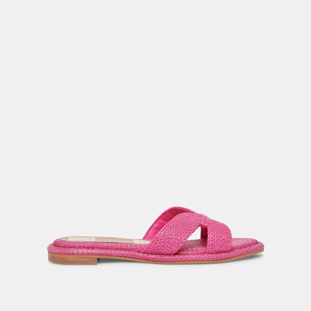 Dolce Vita Atomic Raffia Women Sandals Pink | US-423067PQN