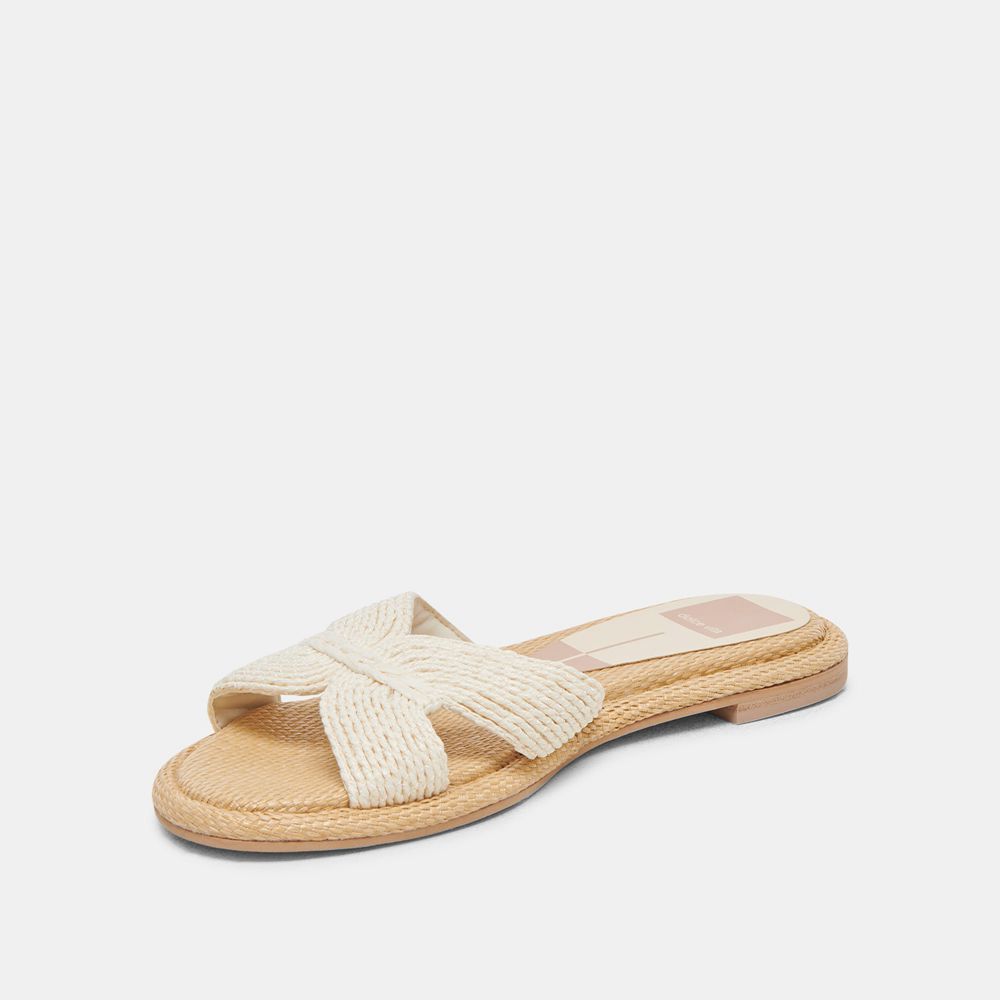 Dolce Vita Atomic Raffia Women Sandals White | US-245619CJF