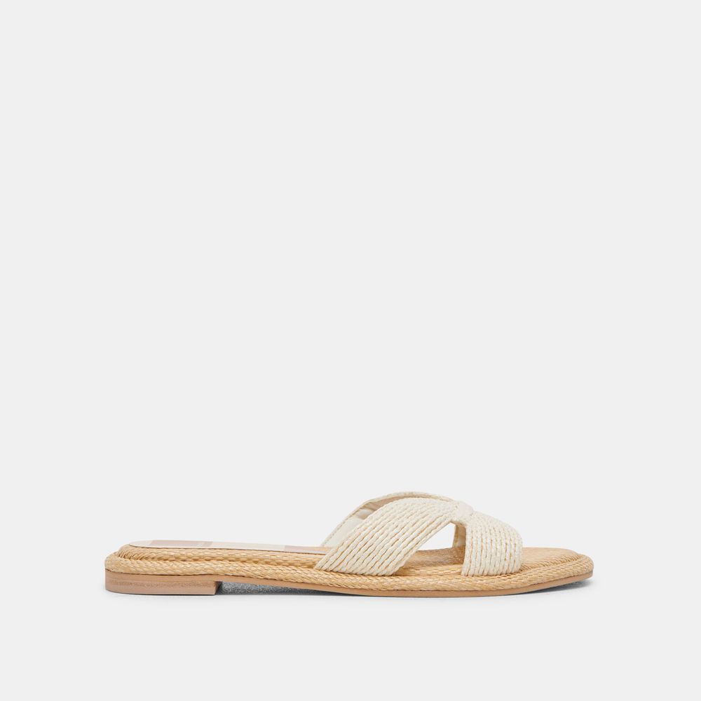 Dolce Vita Atomic Raffia Women Sandals White | US-245619CJF