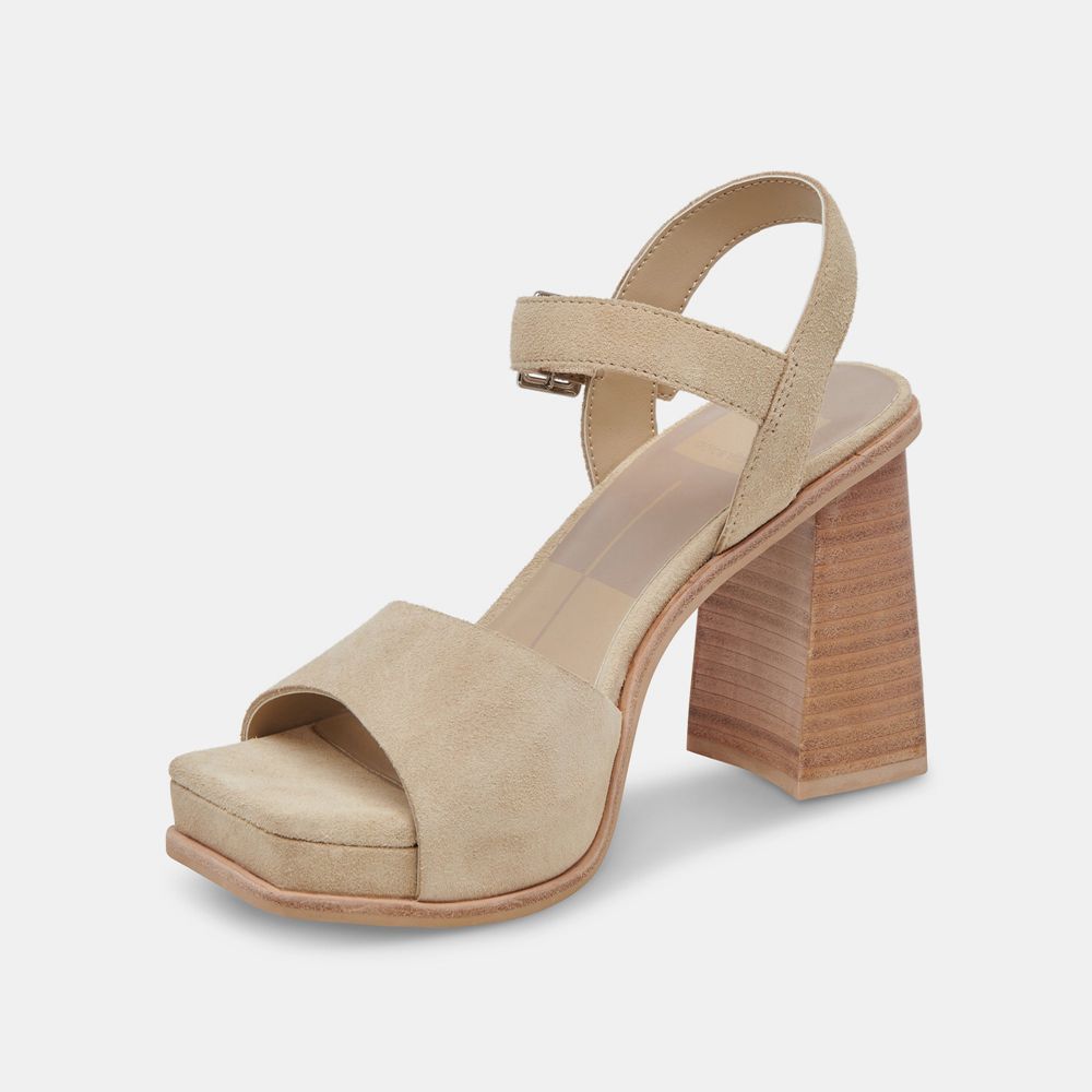 Dolce Vita Aubrey Suede Women Heels Khaki | US-923547DZK