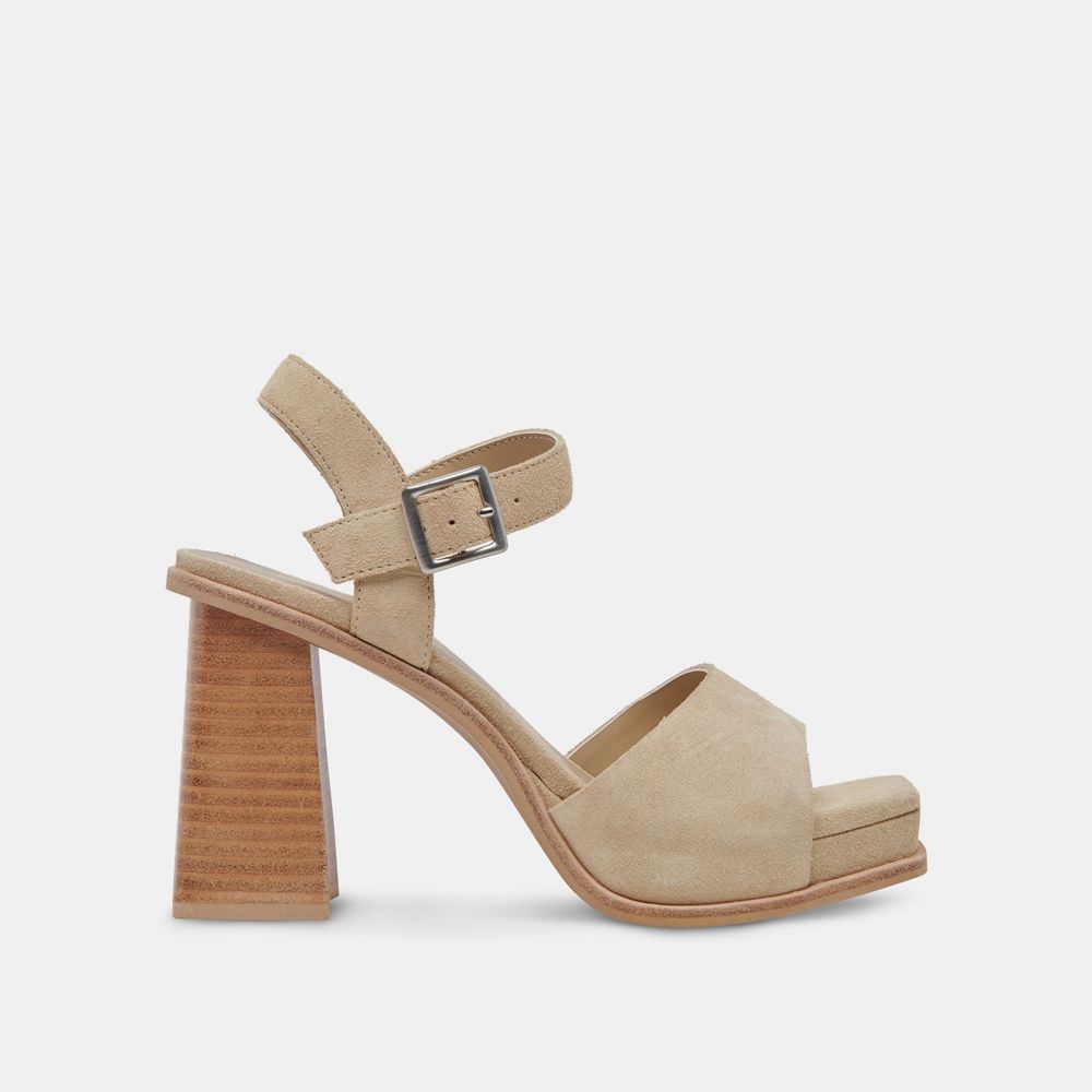 Dolce Vita Aubrey Suede Women Heels Khaki | US-923547DZK