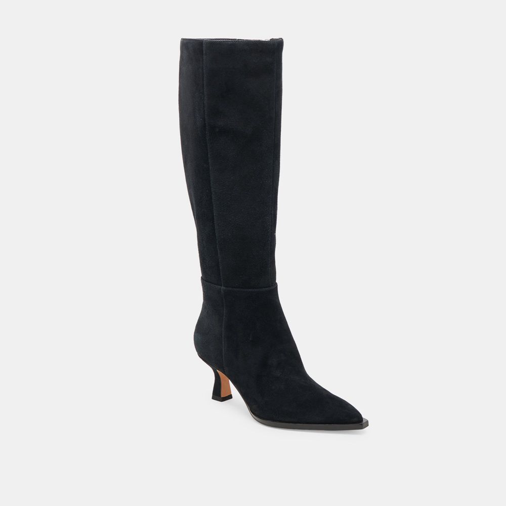 Dolce Vita Auggie Suede Women Boots Black | US-210386YSW