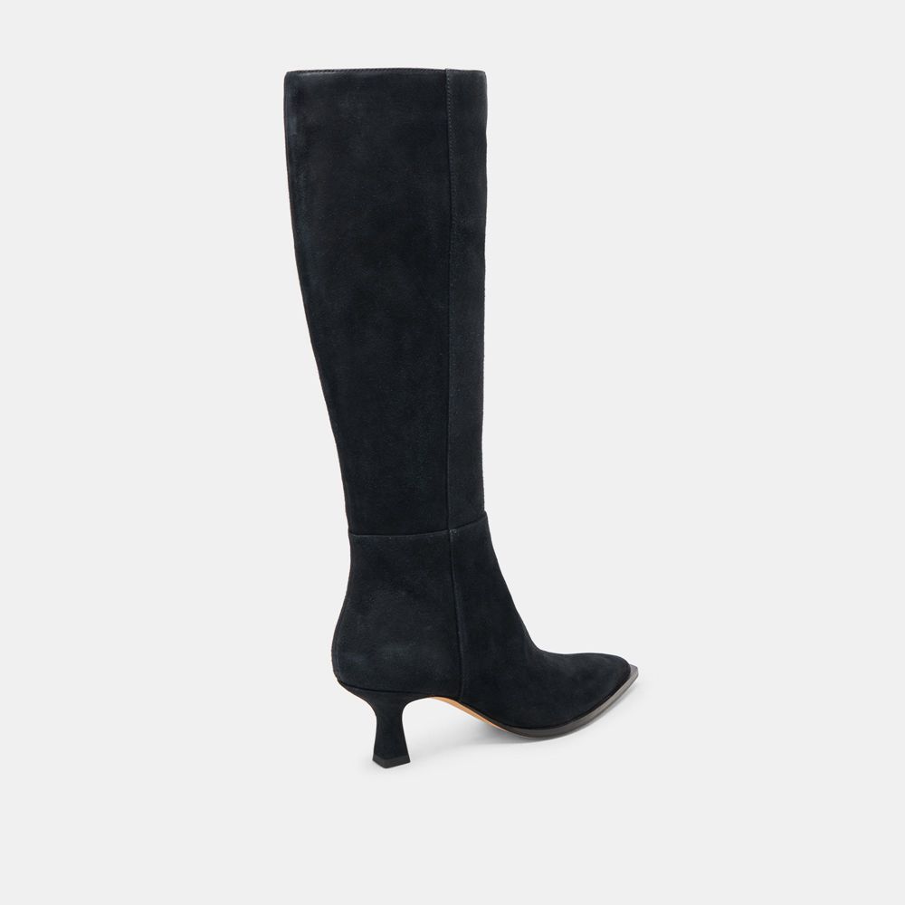 Dolce Vita Auggie Suede Women Boots Black | US-210386YSW