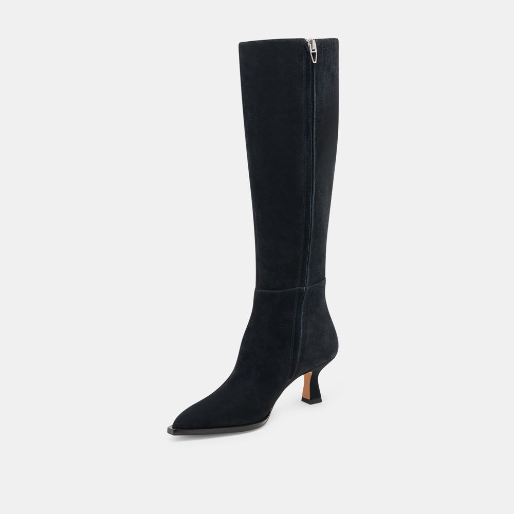 Dolce Vita Auggie Suede Women Boots Black | US-210386YSW