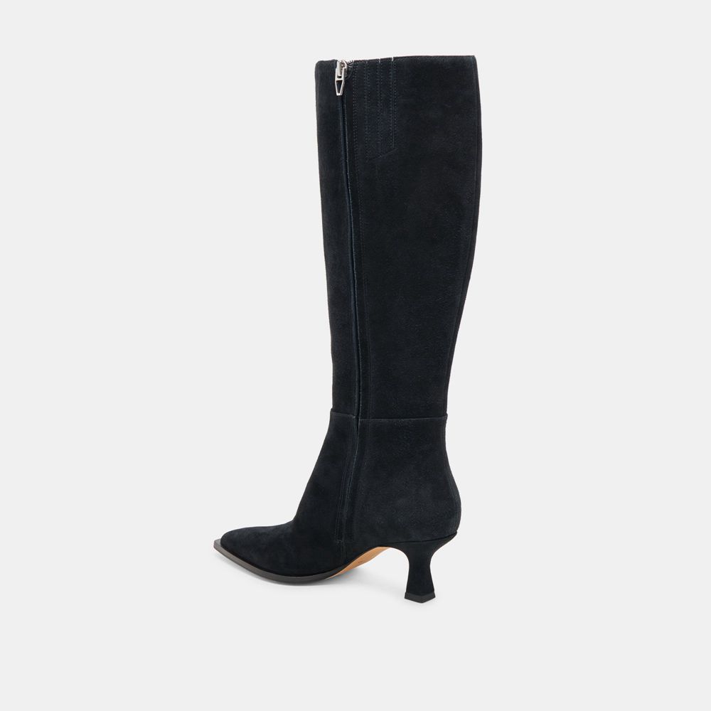 Dolce Vita Auggie Suede Women Boots Black | US-210386YSW