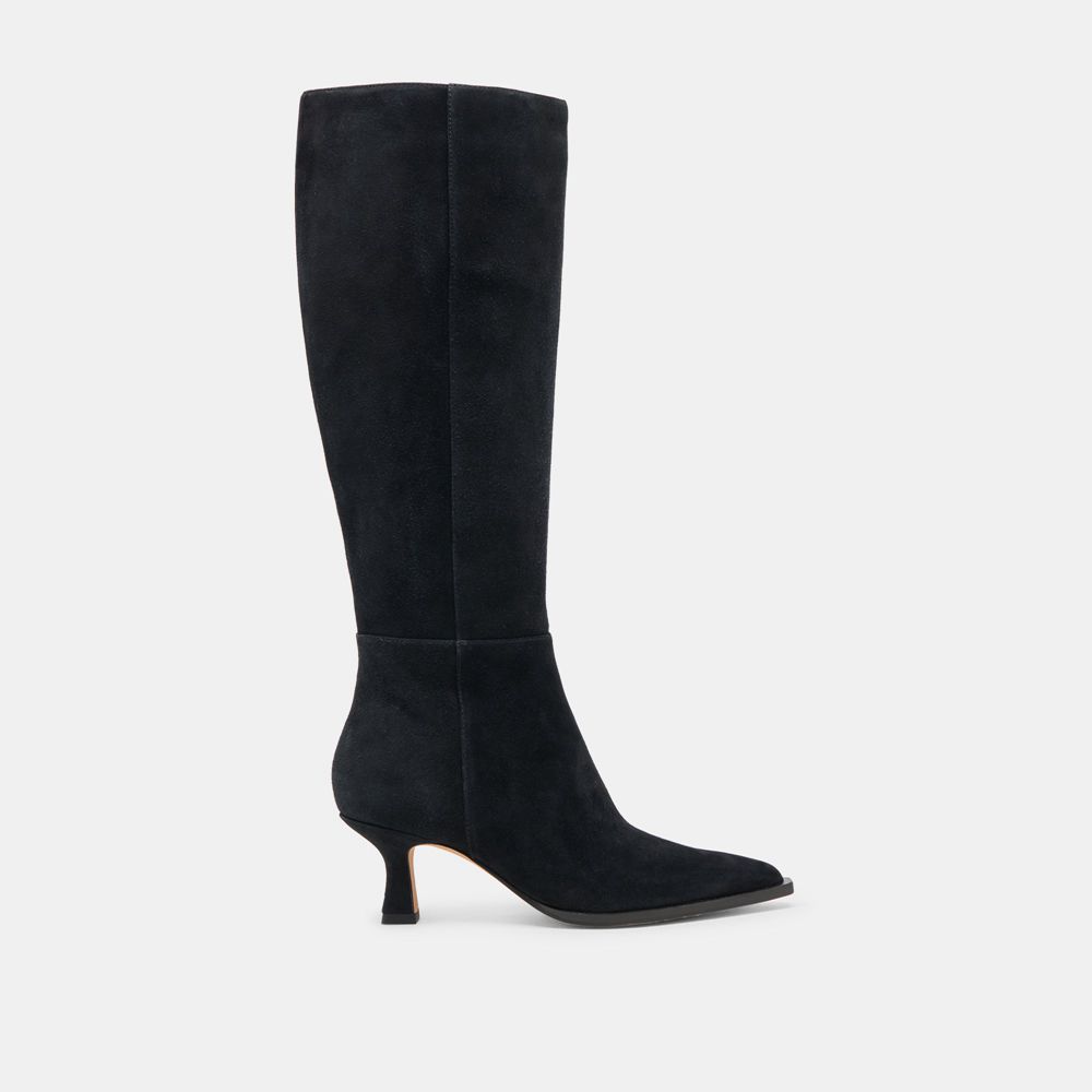 Dolce Vita Auggie Suede Women Boots Black | US-210386YSW