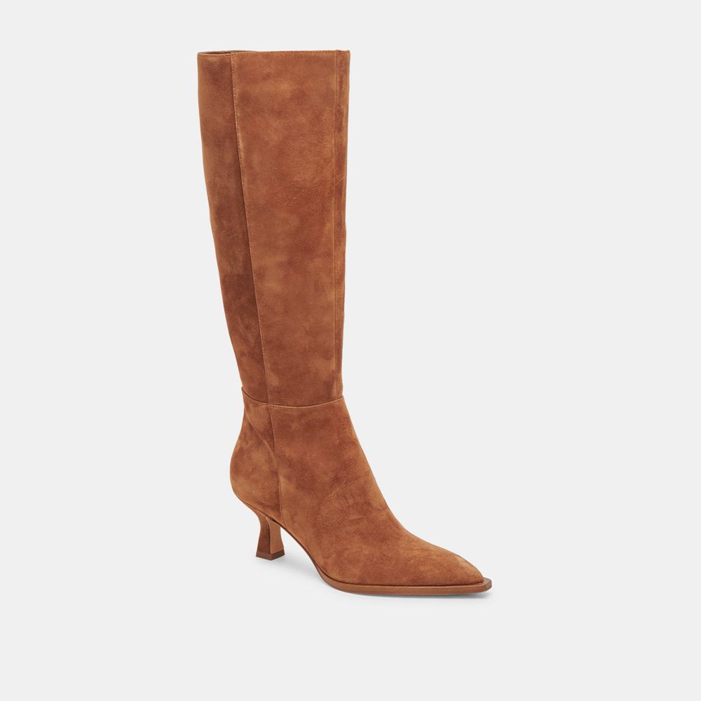 Dolce Vita Auggie Suede Women Boots Brown | US-840573JOS