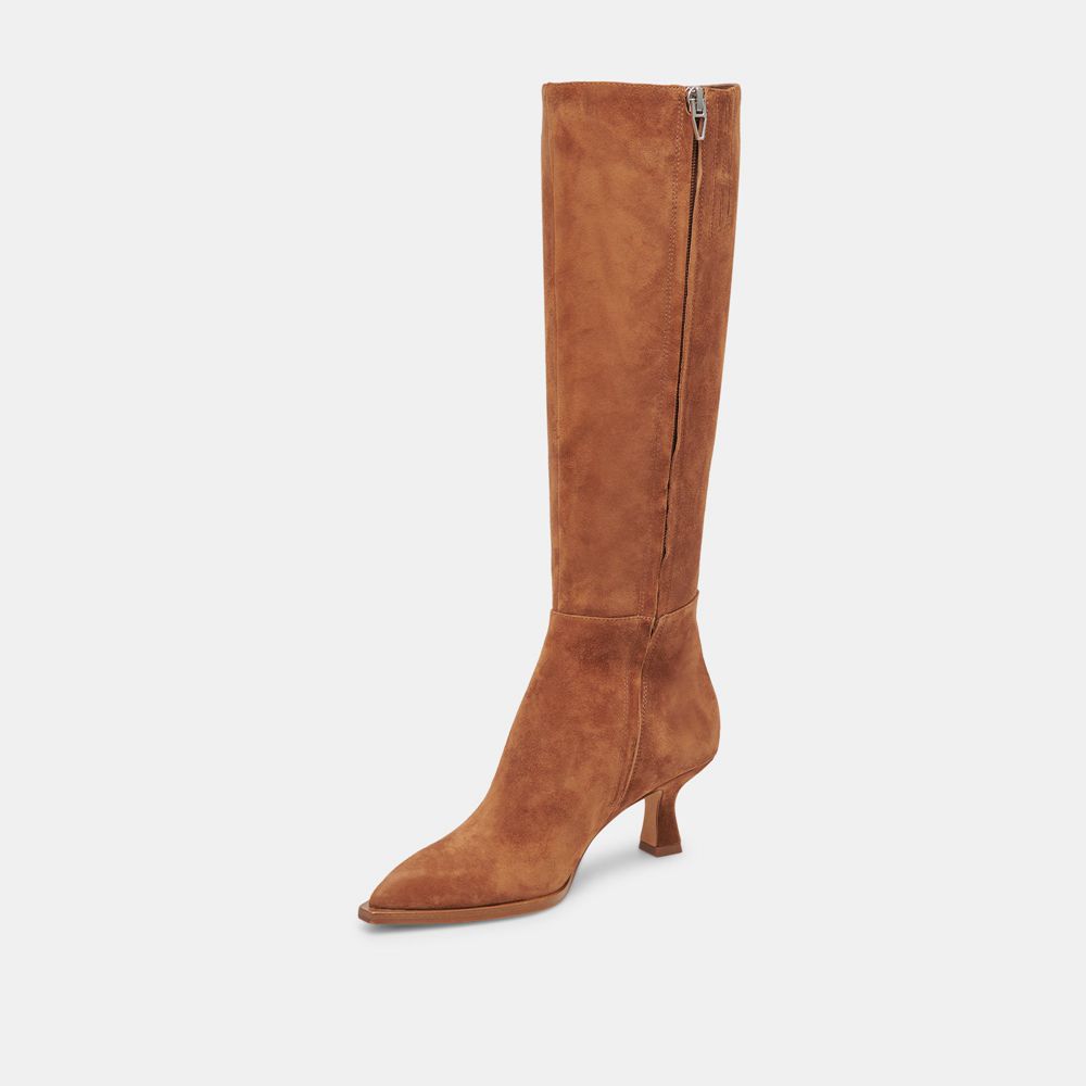 Dolce Vita Auggie Suede Women Boots Brown | US-840573JOS