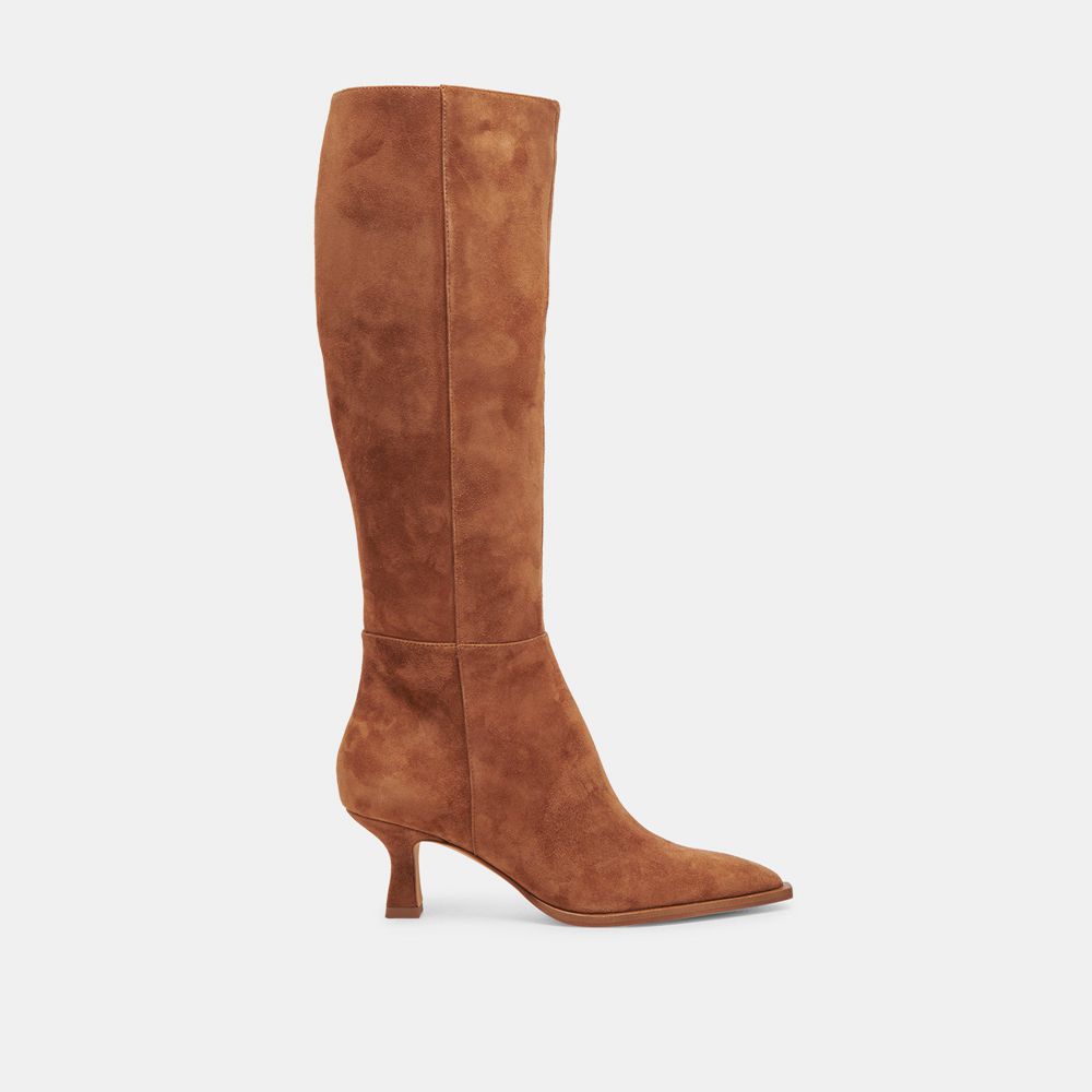 Dolce Vita Auggie Suede Women Boots Brown | US-840573JOS