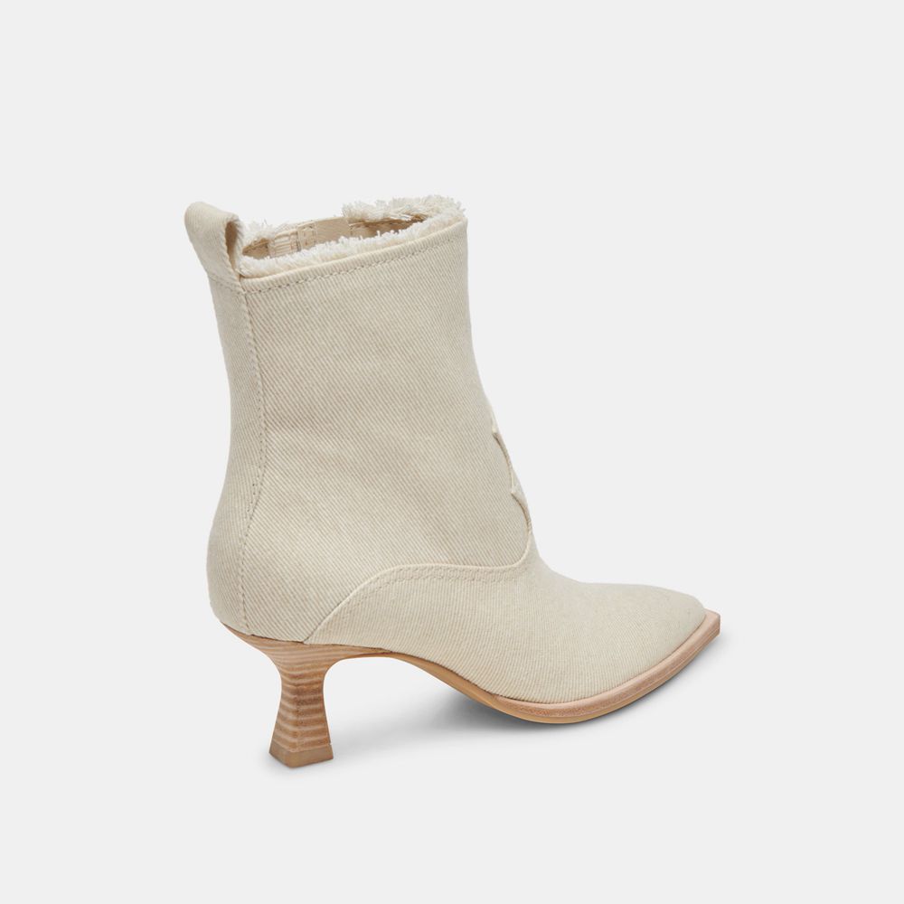 Dolce Vita Austin Denim Women Western Boots Cream | US-409176VDO