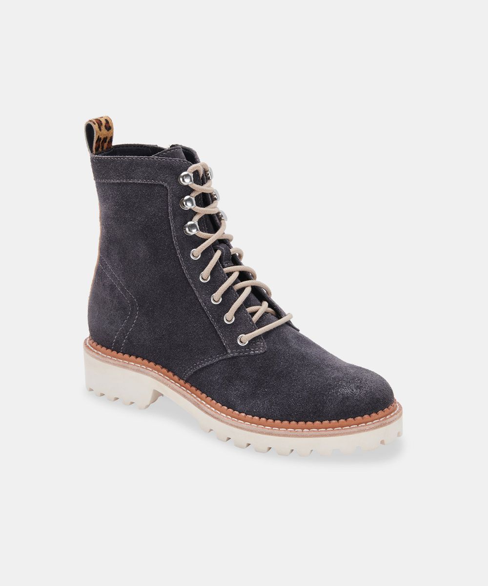 Dolce Vita Avena Suede Women Boots Dark Blue | US-406275NPH