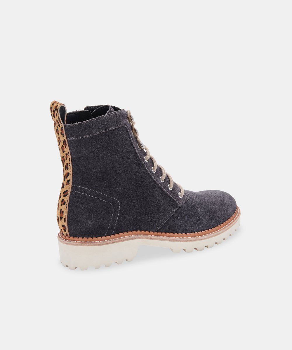 Dolce Vita Avena Suede Women Boots Dark Blue | US-406275NPH