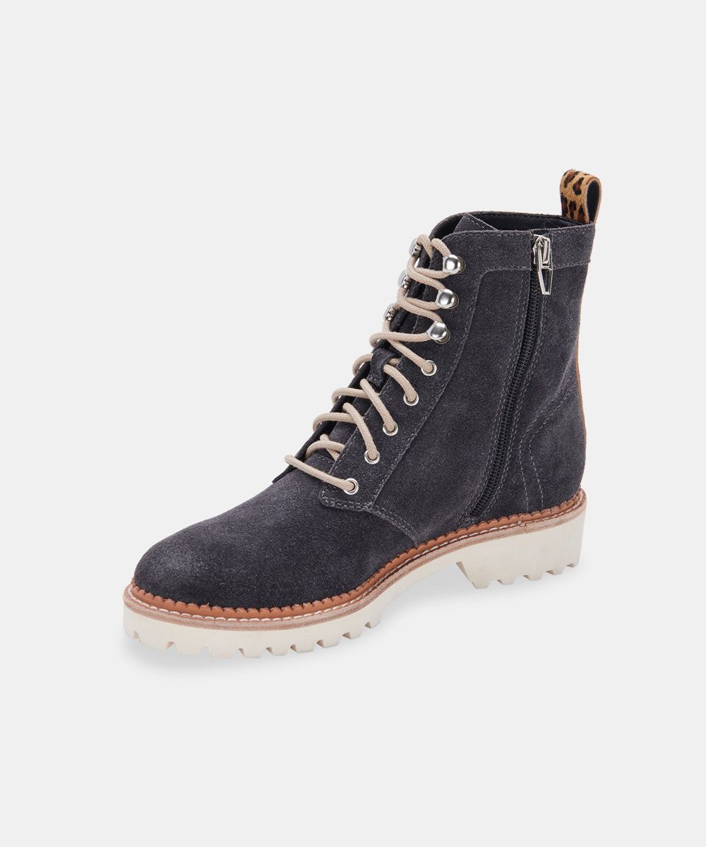 Dolce Vita Avena Suede Women Boots Dark Blue | US-406275NPH