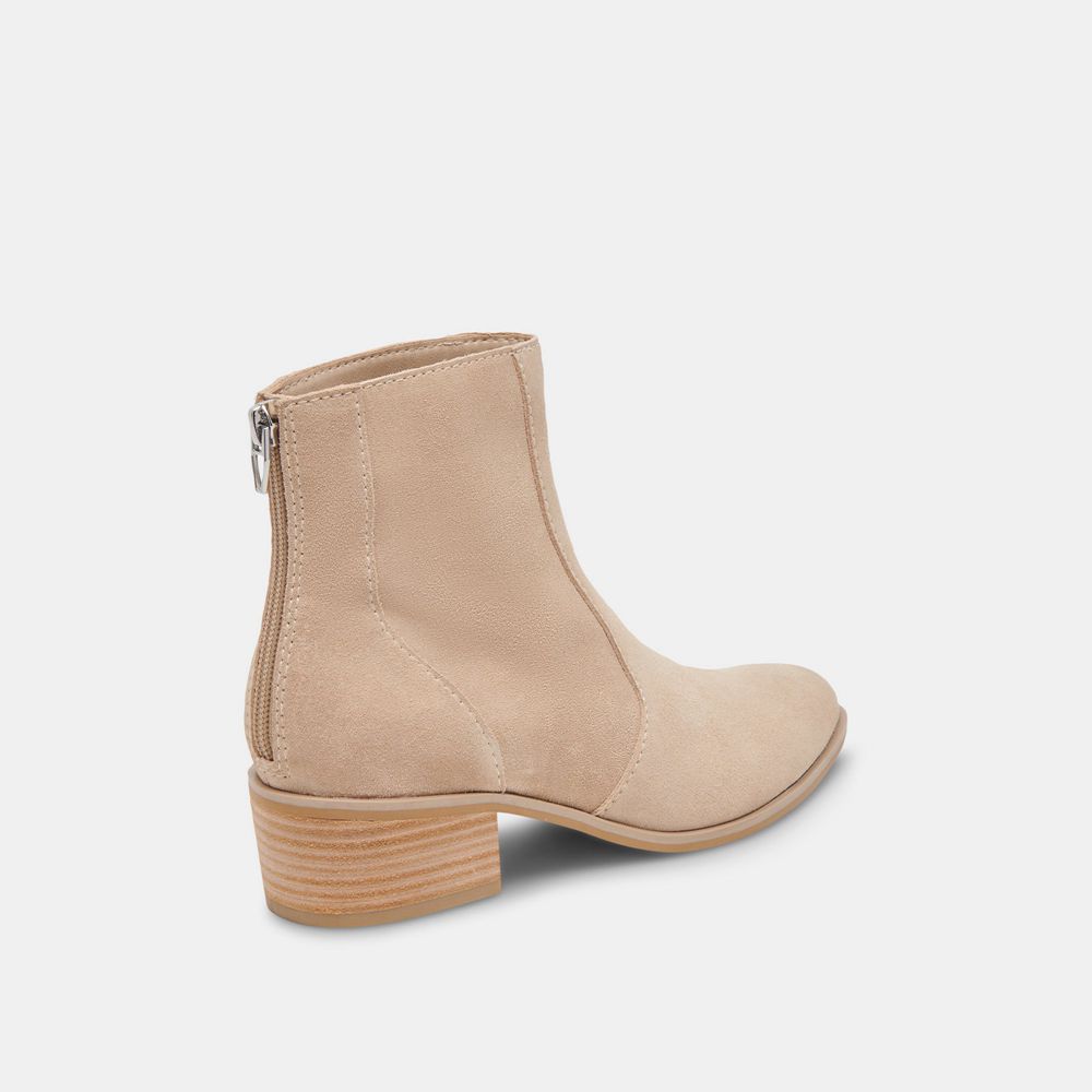 Dolce Vita Ayisha Suede Women Western Boots Beige | US-329481XLS