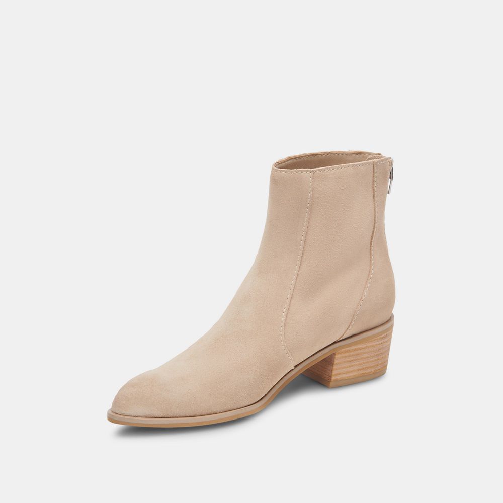 Dolce Vita Ayisha Suede Women Western Boots Beige | US-329481XLS