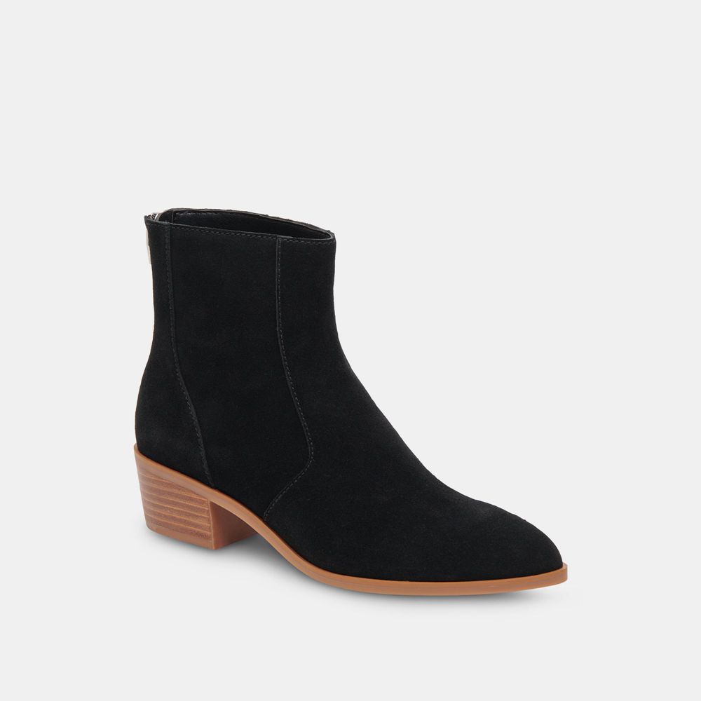 Dolce Vita Ayisha Suede Women Western Boots Black | US-825691CNZ