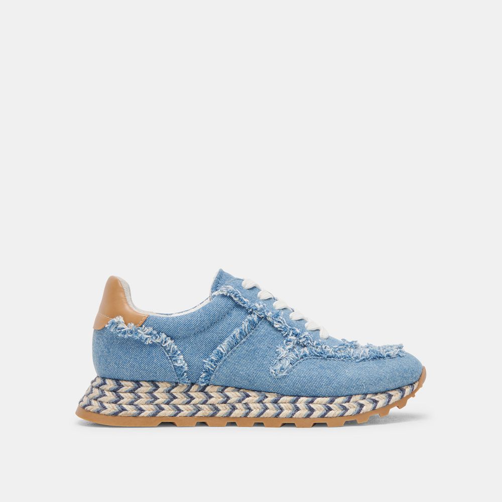 Dolce Vita Ayita Fray Denim Women Sneakers Blue | US-175903IZN