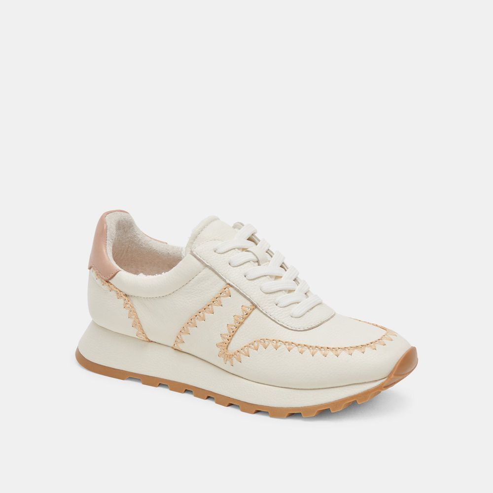 Dolce Vita Ayita Leather Women Sneakers White | US-716035URB