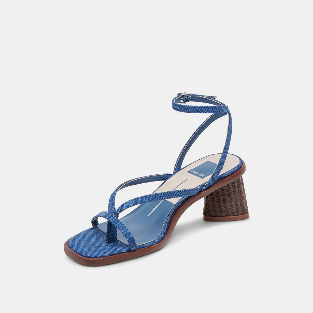 Dolce Vita Banita Denim Women Sandals Blue | US-473129UOR