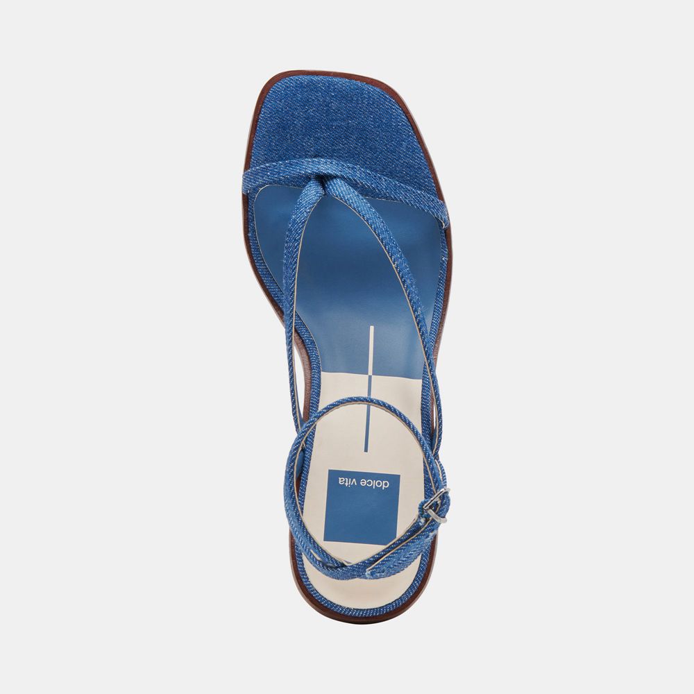 Dolce Vita Banita Denim Women Sandals Blue | US-473129UOR