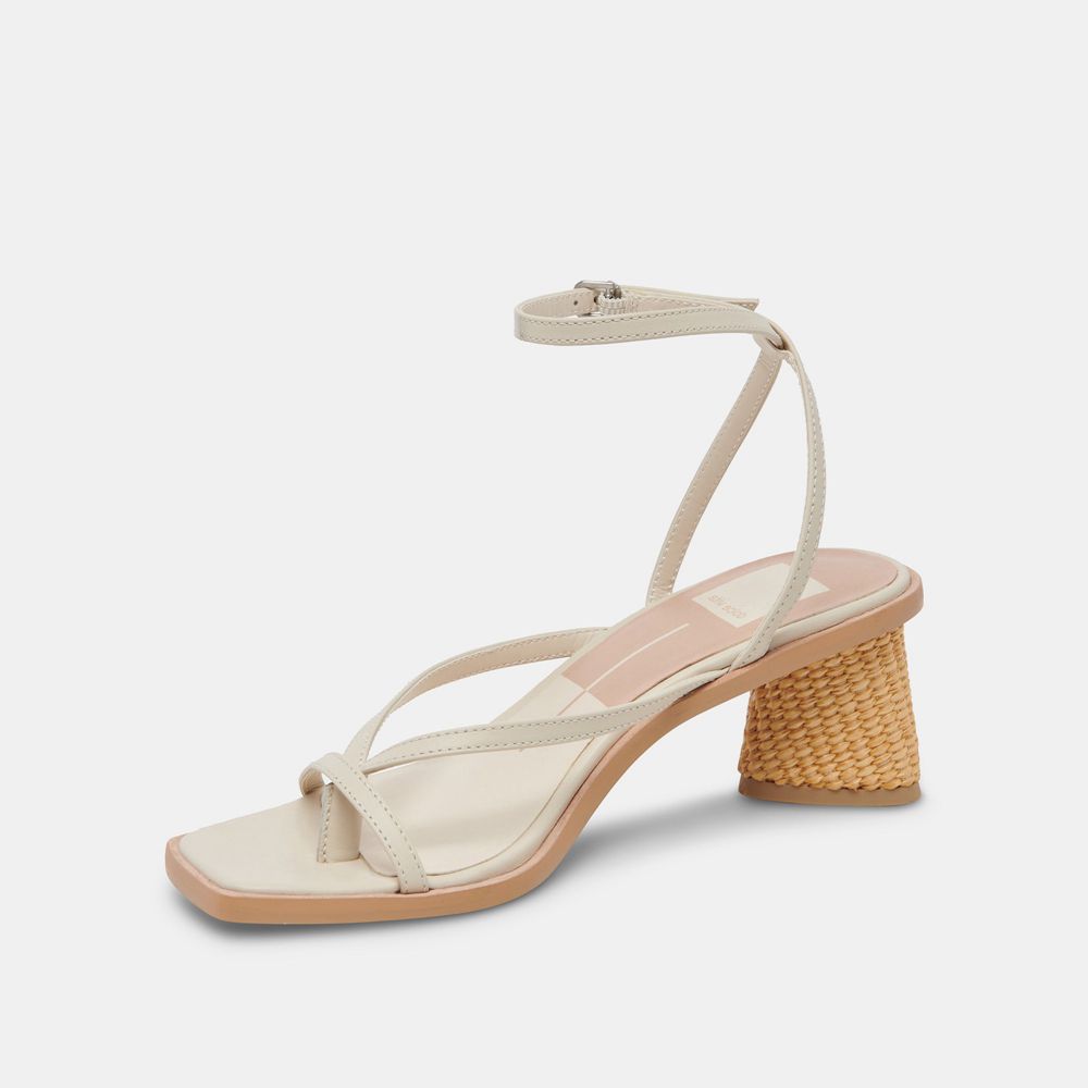 Dolce Vita Banita Leather Women Sandals Cream | US-389752TJG