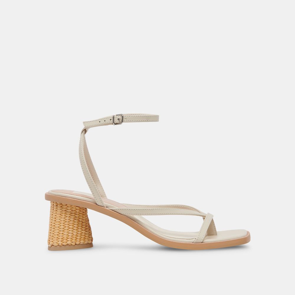 Dolce Vita Banita Leather Women Sandals Cream | US-389752TJG