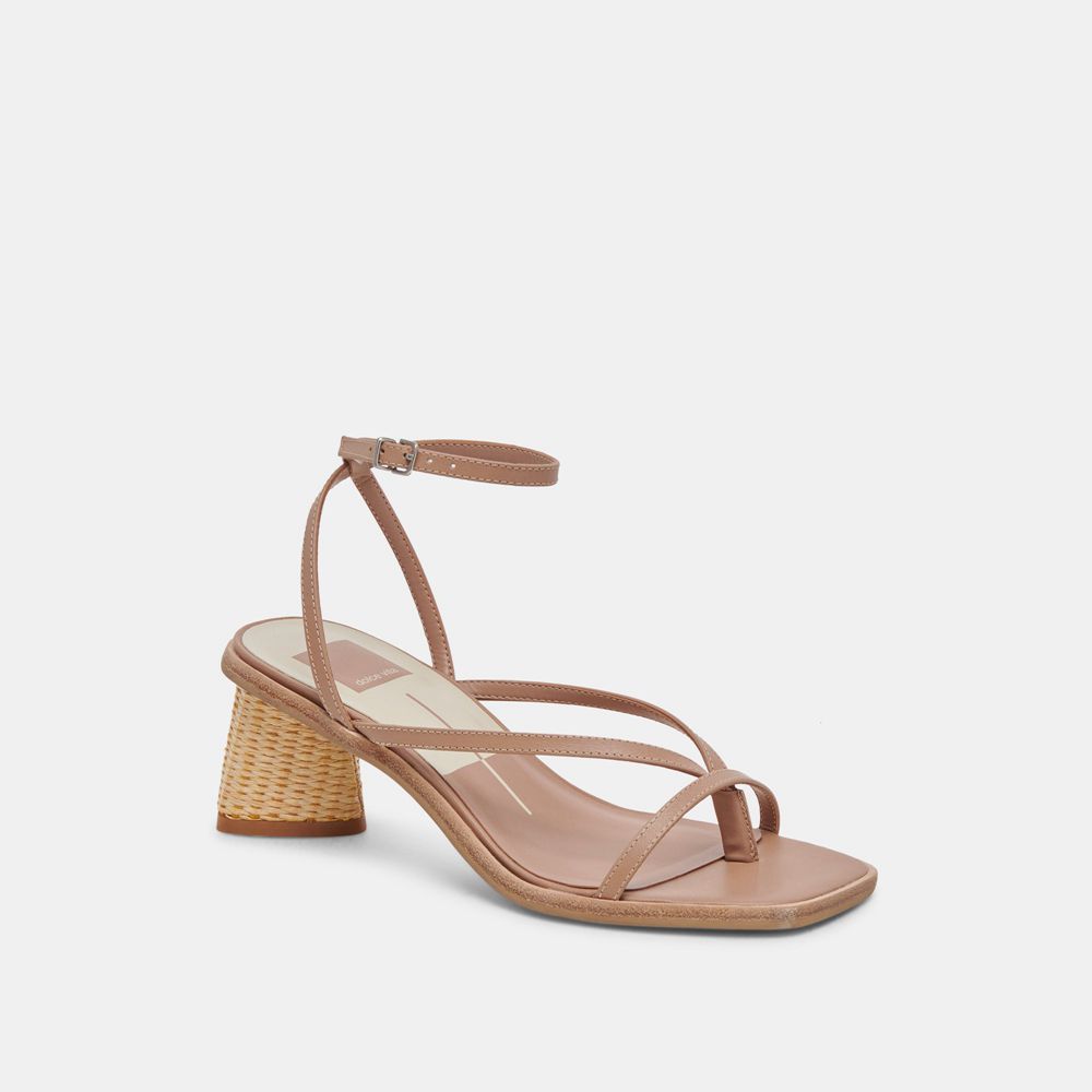 Dolce Vita Banita Leather Women Sandals Beige | US-073948GSF