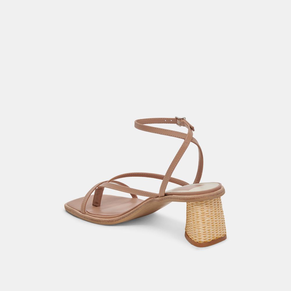 Dolce Vita Banita Leather Women Sandals Beige | US-073948GSF