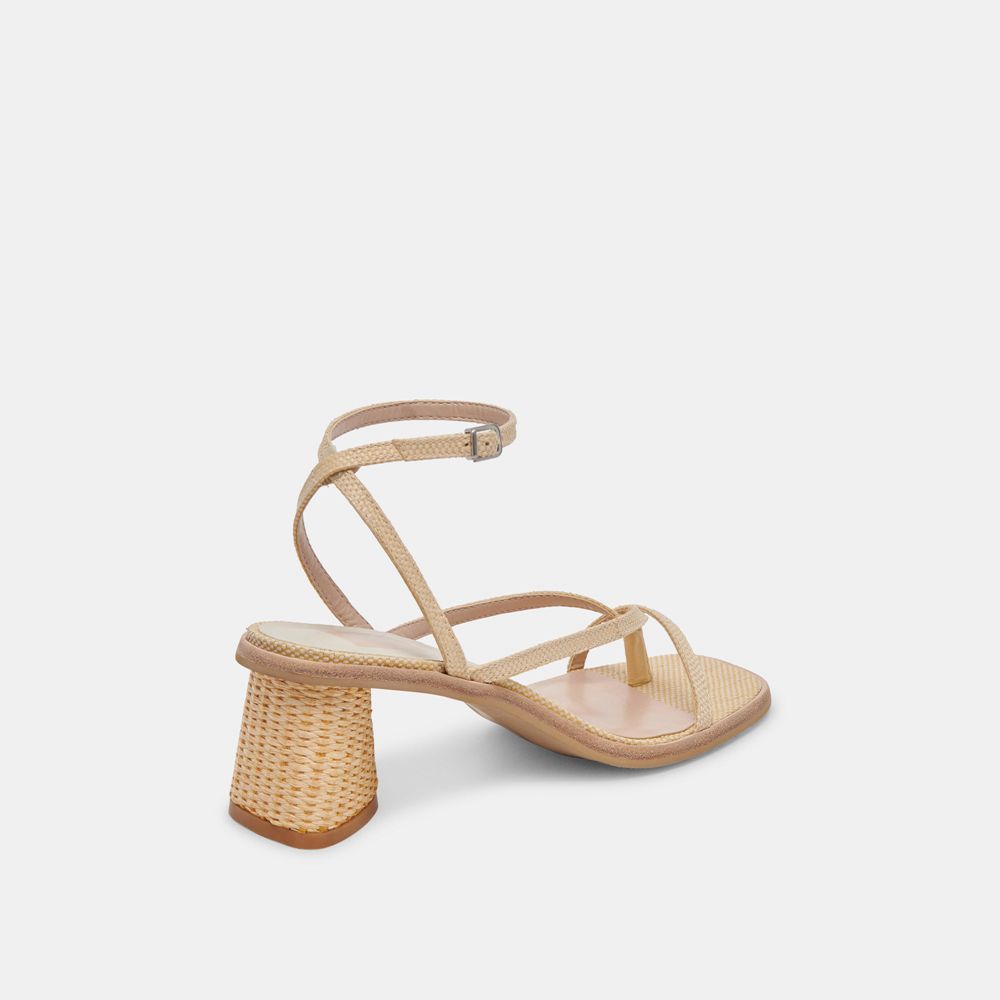 Dolce Vita Banita Raffia Women Sandals Light Brown | US-081259TCH