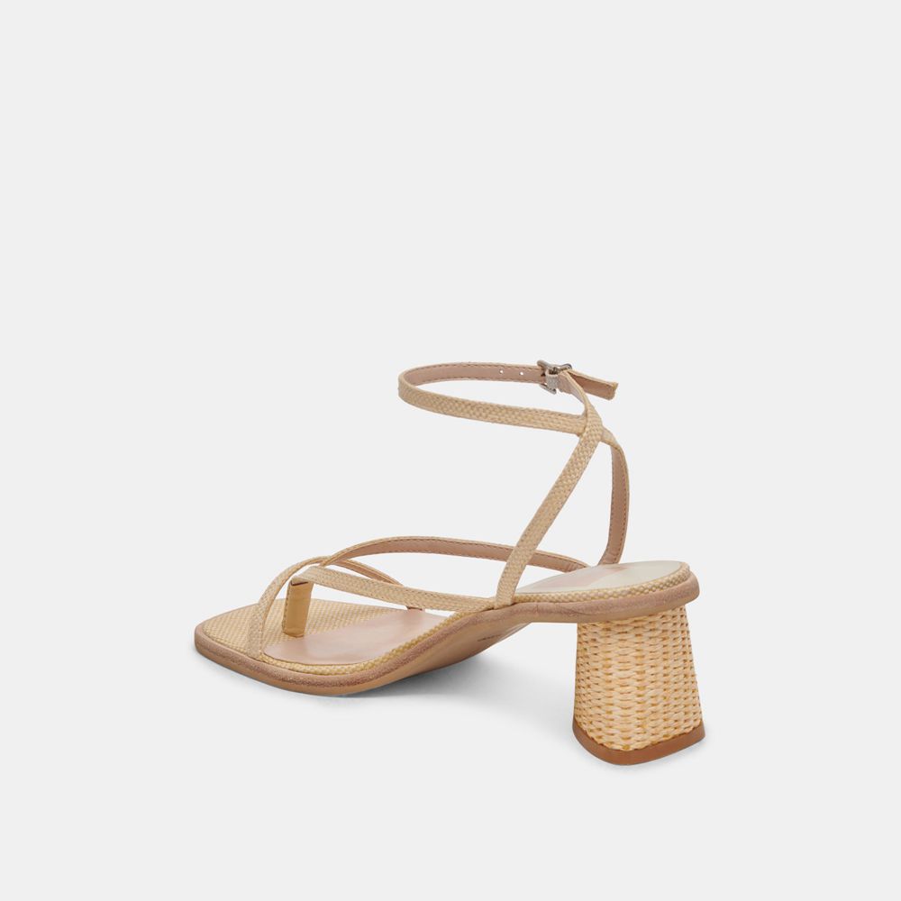 Dolce Vita Banita Raffia Women Sandals Light Brown | US-081259TCH