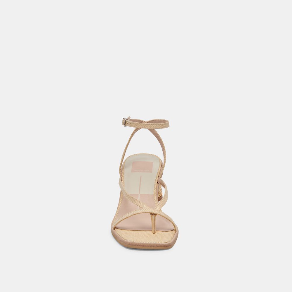 Dolce Vita Banita Raffia Women Sandals Light Brown | US-081259TCH