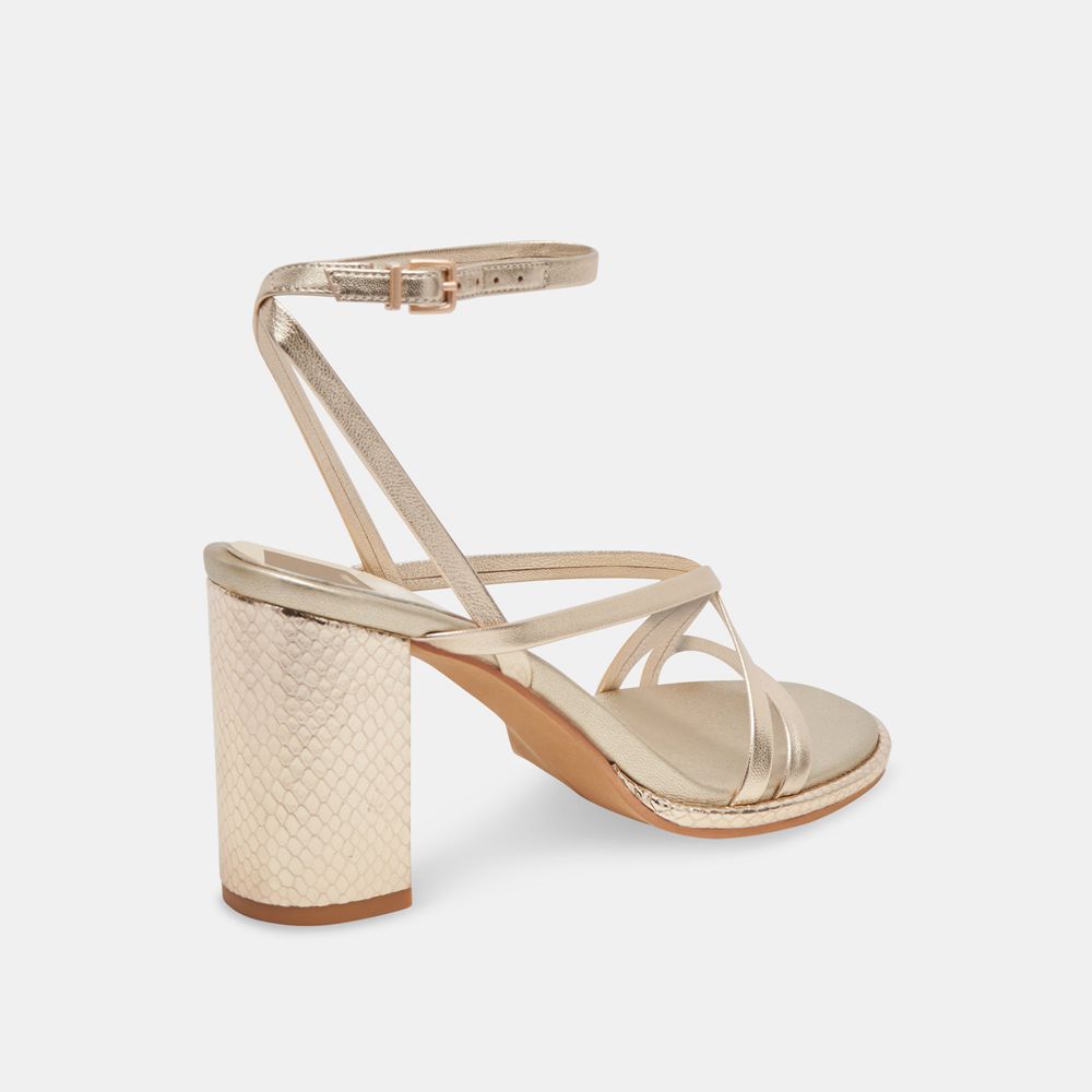 Dolce Vita Barly Leather Women Heels Light Gold | US-109874JRW