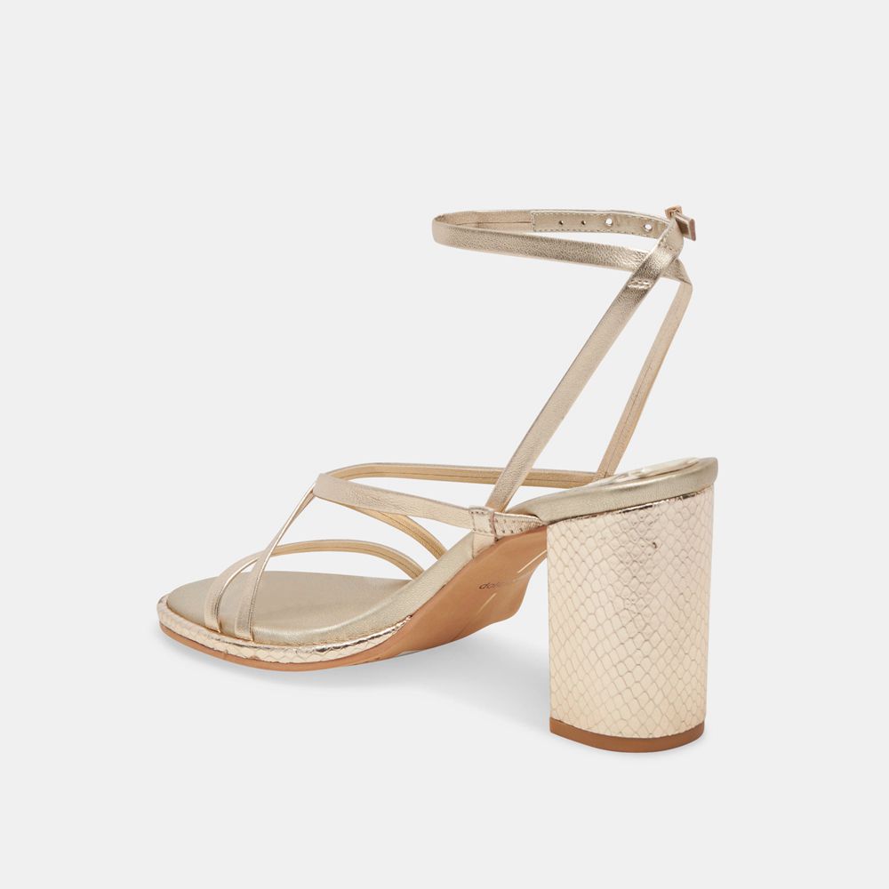 Dolce Vita Barly Leather Women Heels Light Gold | US-109874JRW