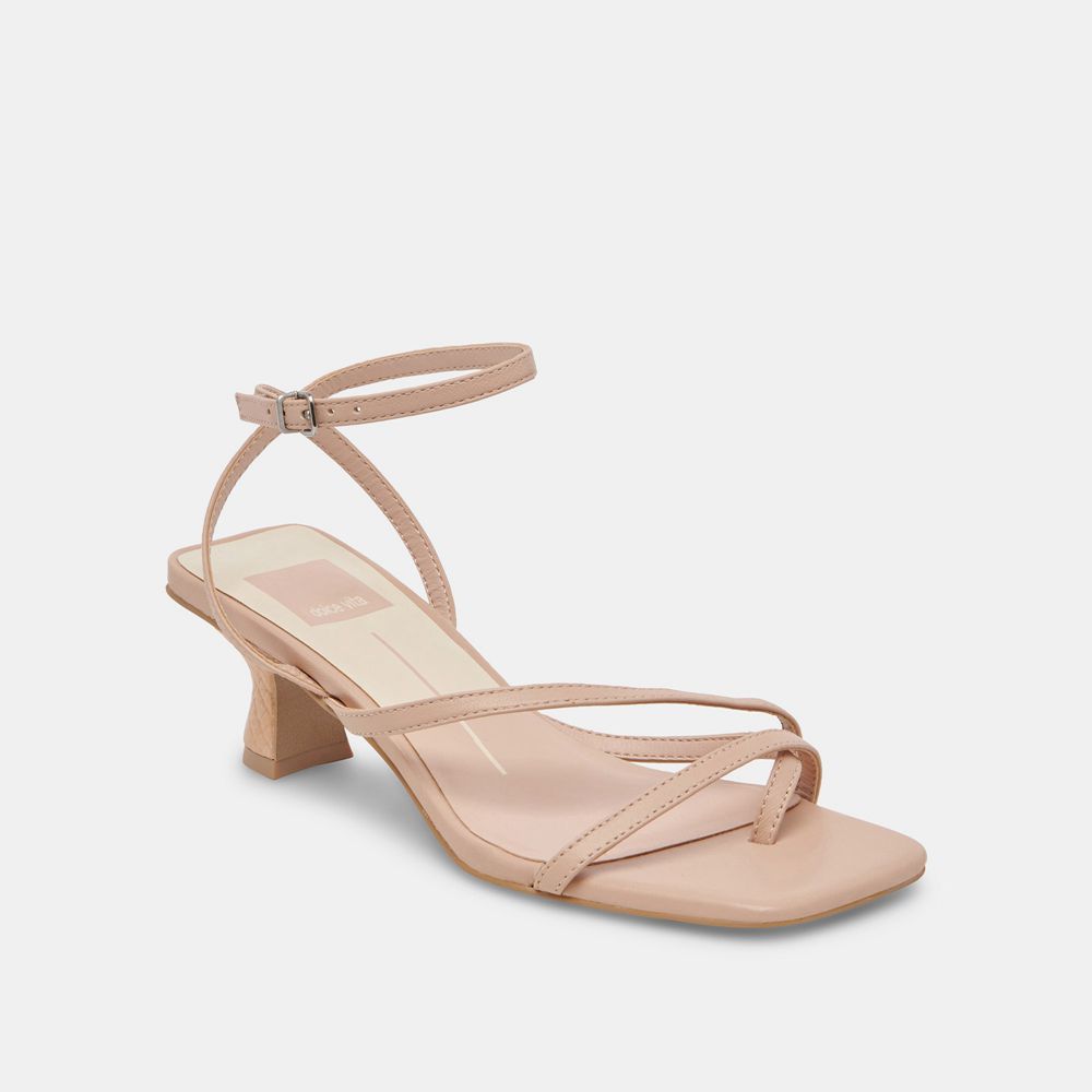 Dolce Vita Baylor Leather Women Heels Cream | US-309186VIJ