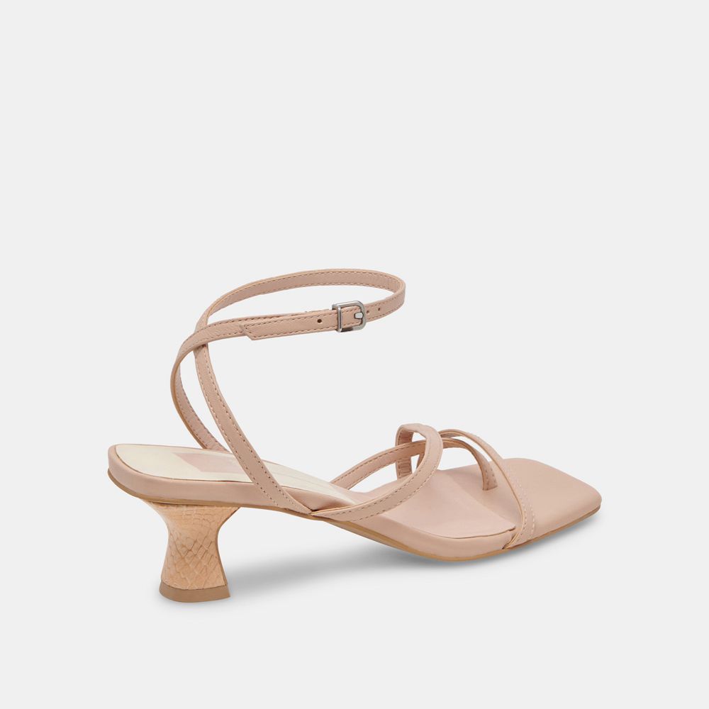 Dolce Vita Baylor Leather Women Heels Cream | US-309186VIJ