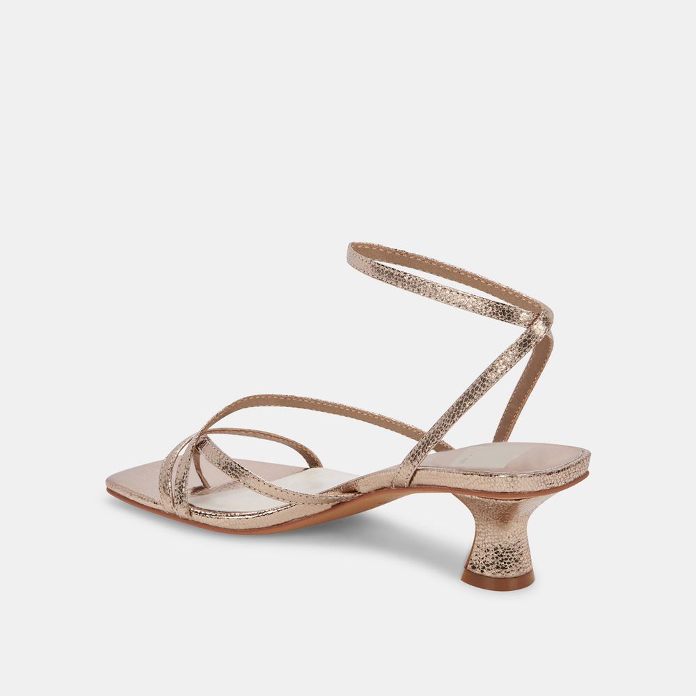 Dolce Vita Baylor Women Heels Sandals Dark Gold | US-260841UCO