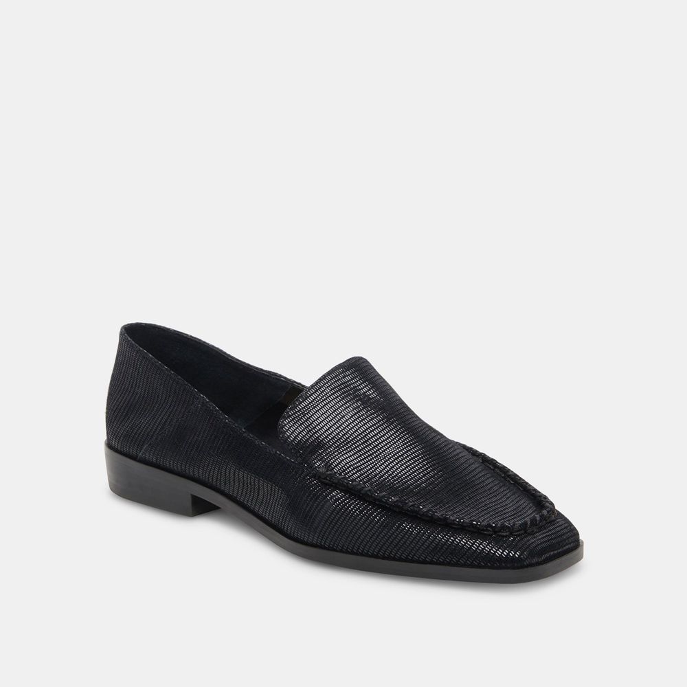 Dolce Vita Beny Leather Women Flats Black | US-186423ZAH