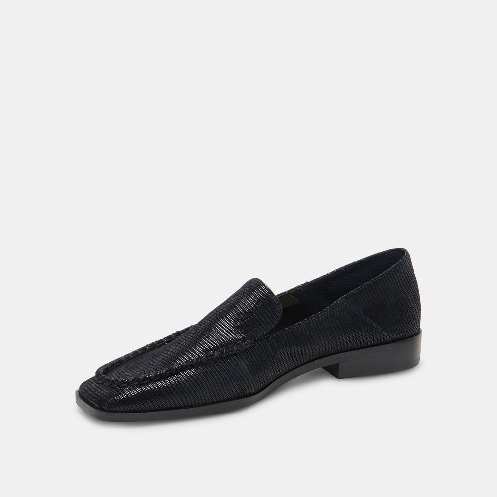 Dolce Vita Beny Leather Women Flats Black | US-186423ZAH