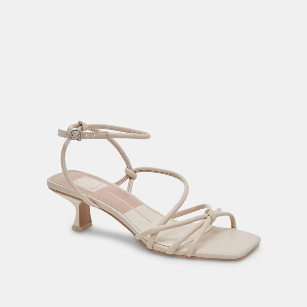 Dolce Vita Bev Leather Women Heels Cream | US-308517MFB