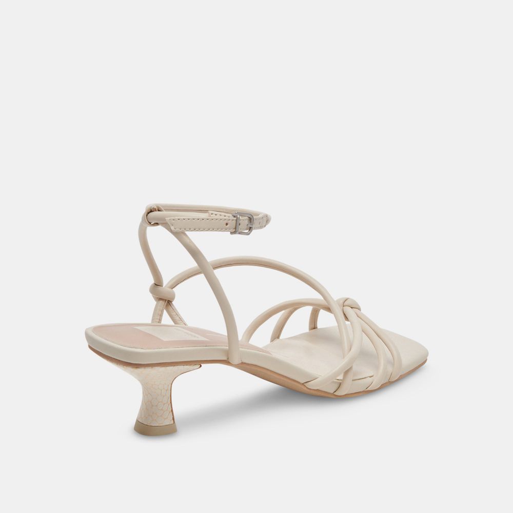 Dolce Vita Bev Leather Women Heels Cream | US-308517MFB